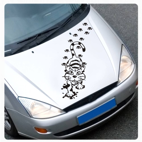 Katze Kleckse Pfoten Autoaufkleber Sticker Motorhauben Aufkleber A2064