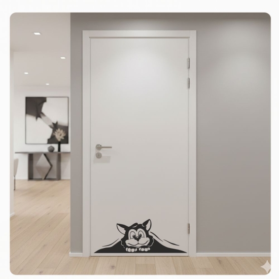 Preview: Katze Kätzchen Wandtattoo Türaufkleber Aufkleber Sticker BAD T144