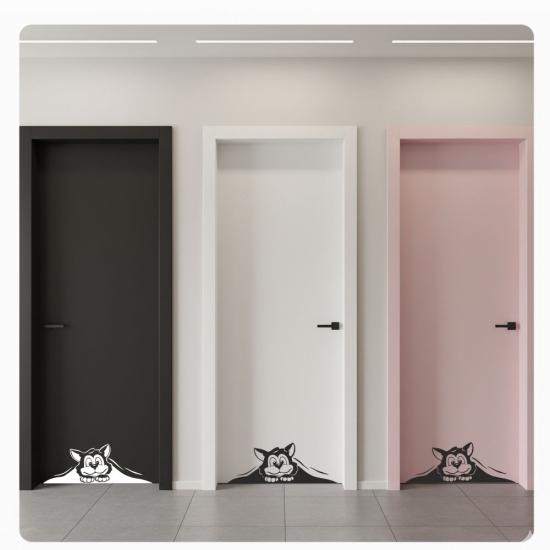 Katze Kätzchen Wandtattoo Türaufkleber Aufkleber Sticker BAD T144