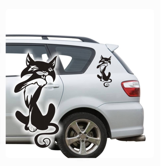 2 er SET Katze Katzen Auto Aufkleber Sticker A1020