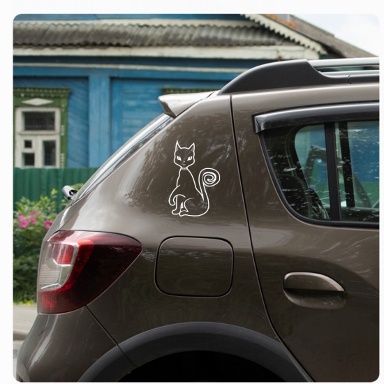 Katze Katzen Auto Autoaufkleber Aufkleber Sticker Tattoo  2 er SET A209