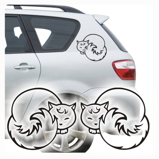 2er SET Katzen Auto Aufkleber Katze Sticker  Autoaufkleber A1060