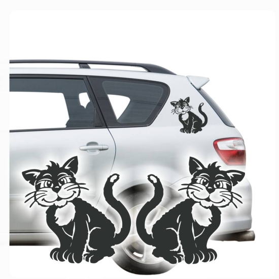 2er SET Katze Katzen Auto Aufkleber Autoaufkleber Sticker A690