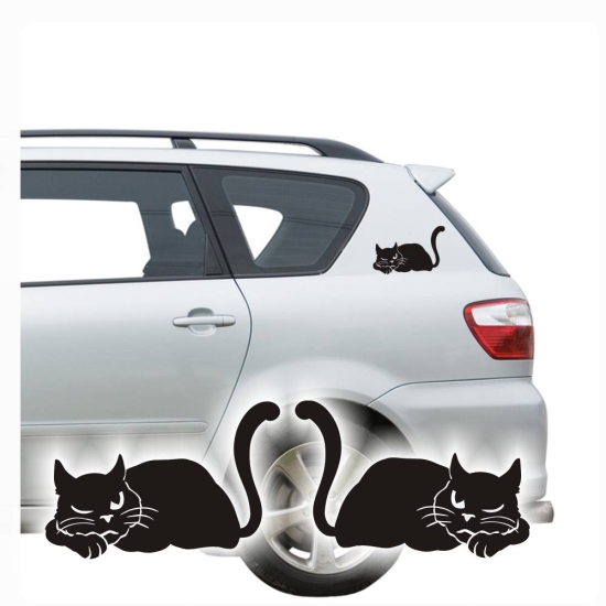 2er SET Katze Katzen Auto Aufkleber Autoaufkleber Sticker A683