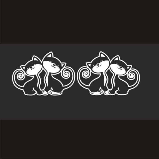 Preview: 2er SET Katzenliebe Katzen Autoaufkleber Aufkleber Sticker A721