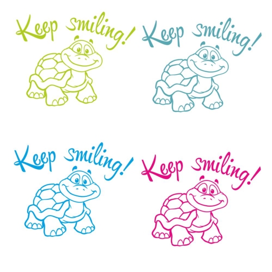 Autoaufkleber Turtle Schildkröte Keep smiling! Aufkleber Sticker A1178