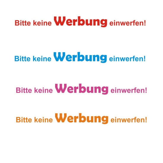 Briefkasten Aufkleber Bitte keine Werbung einwerfen! B013