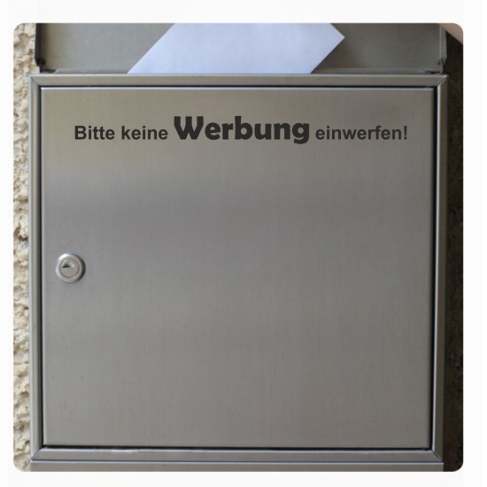 Briefkasten Aufkleber Bitte keine Werbung einwerfen! B013