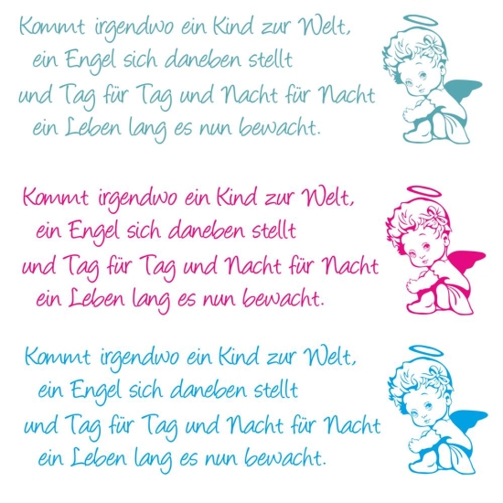 Wandtattoo Kinderzimmer Engel Spruch Kinderreim W1555