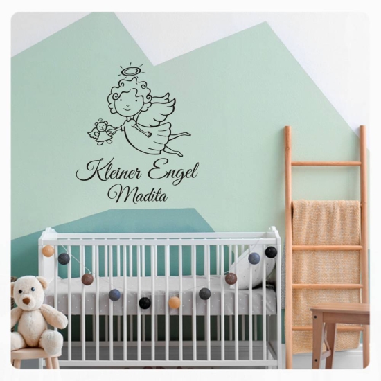 Kleiner Engel Name Wandtattoo Wandaufkleber Kinderzimmer W978