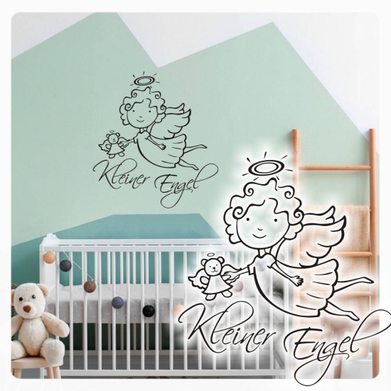 Kleiner Engel Wandtattoo Wandaufkleber Kinderzimmer W975