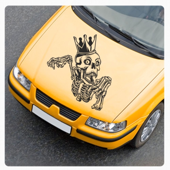 Skull Totenkopf König King Autoaufkleber Auto Aufkleber Sticker Motorhauben Haube A4209