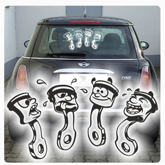 Auto Aufkleber lustige Kolben Autoaufkleber Sticker Tuning 4er witzig Fun A3014