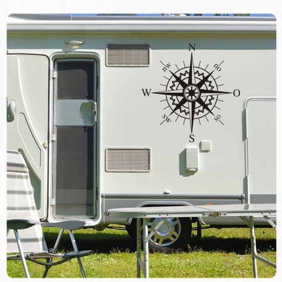 Kompass Rose Compass Wohnmobil Aufkleber Wohnwagen Caravan Wohnwagen Sticker WoMo018