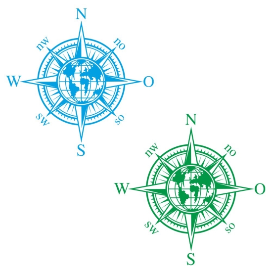 Kompass Rose Weltkugel Erde Compass Wohnmobil Aufkleber Wohnwagen Caravan Wohnwagen Sticker WoMo431