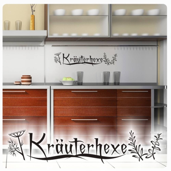 Kräuterhexe Kräuter Hexe Wandtattoo Wandaufkleber Walltattoo W1019