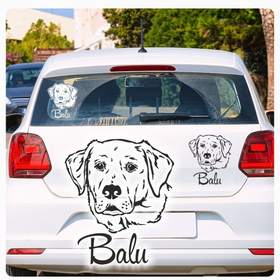 Labrador Name Auto Aufkleber Autoaufkleber Sticker Hund Hundeaufkleber A4054