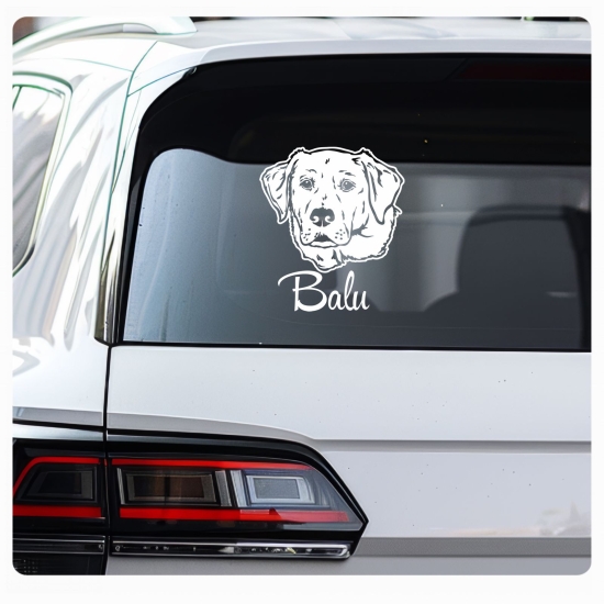 Labrador Name Auto Aufkleber Autoaufkleber Sticker Hund Hundeaufkleber A4054