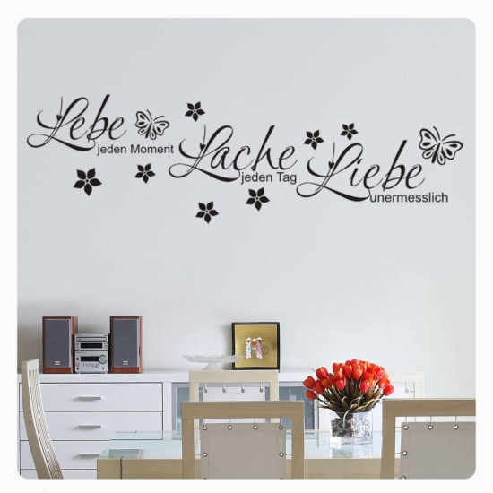 Wandtattoo Lebe Lache Liebe  Wandaufkleber W1536