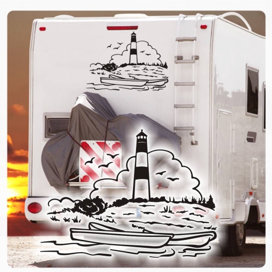 Auto Aufkleber Leuchtturm Outdoor Strand Meer Natur Sticker #1411-150