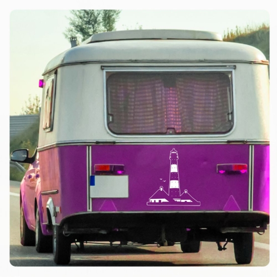Leuchtturm Westerhever Wohnmobil Aufkleber WoMo Caravan Aufkleber Sticker WoMo223