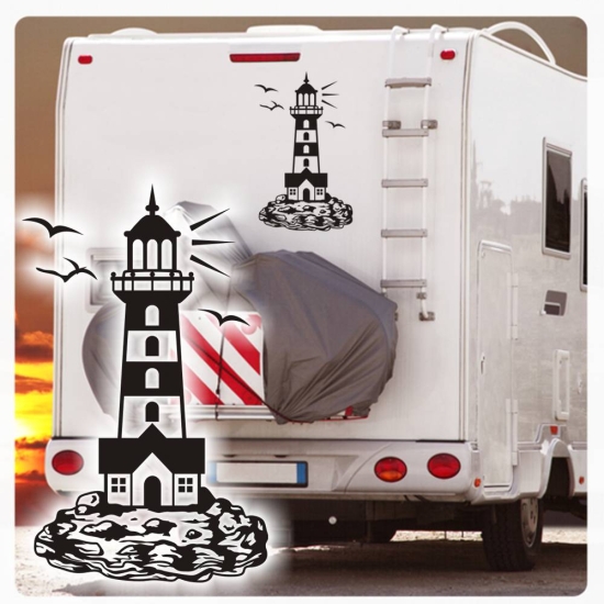 Leuchtturm Lighthouse Wohnmobil Aufkleber Wohnwagen Sticker WoMo241