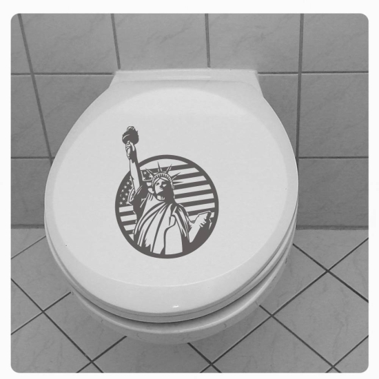 Liberty Freiheitsstatue USA Flagge WC Deckel Aufkleber Wandtattoo