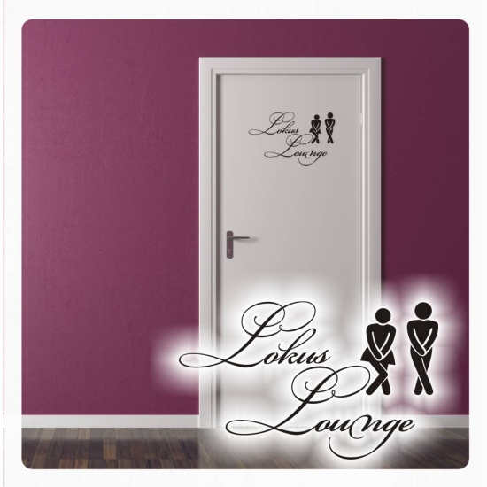 Tür Aufkleber Lokus Lounge Wandtattoo Sticker Bad Pipi T292
