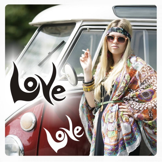 Love 60iger 70iger Jahre Retro Auto Aufkleber Hippie Style Sticker A2056