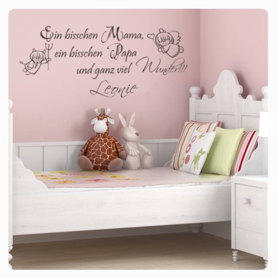 Mama Papa Wunder Name Kinderzimmer Wandtattoo Aufkleber W1200