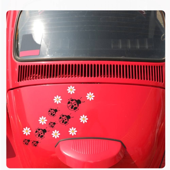 Marienkäfer Blüten Auto Aufkleber Autoaufkleber Sticker A073