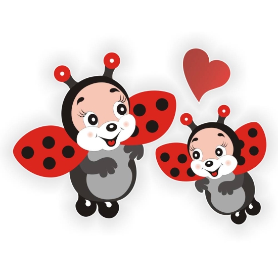 Marienkäfer Käfer Herz Ladybug Autoaufkleber Auto Sticker DA1007