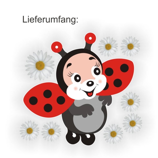 Autoaufkleber Marienkäfer Käfer Blumen Ladybug Auto Aufkleber Sticker DA1009