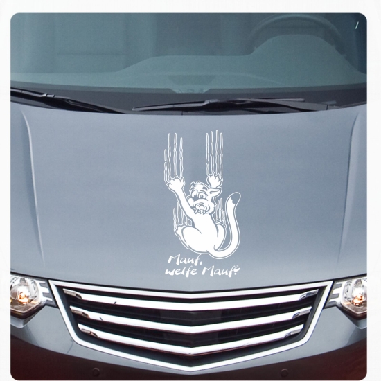 Kratze Katze Maus Autoaufkleber Sticker Motorhauben Mauf A3055