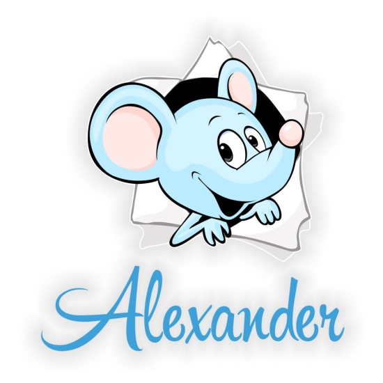 Türaufkleber Maus guckt raus Name Digitaldruck Wandtattoo Türtattoo Sticker DT117
