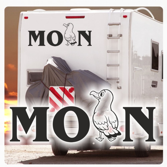 Moin Möwe Wohnmobil Wohnwagen Aufkleber Campervan Sticker Maritim Meer WoMo514
