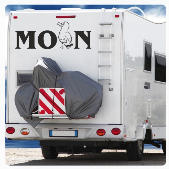 Moin Möwe Wohnmobil Wohnwagen Aufkleber Campervan Sticker Maritim Meer WoMo514