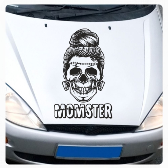 Momster Mom Skull Totenkopf Spinne Fledermaus Autoaufkleber Auto Aufkleber Sticker A4204
