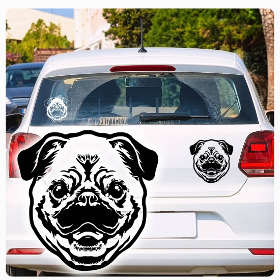 Mops Pug Autoaufkleber Auto Aufkleber Sticker A730