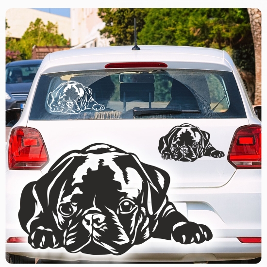 Mops Auto Aufkleber Autoaufkleber Sticker Pug A1907