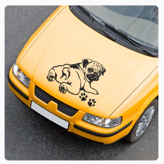 Mops Auto Aufkleber Hundeaufkleber Autoaufkleber Sticker Pug A577