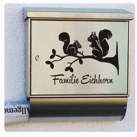 Briefkastenaufkleber Eichhörnchen Namen Aufkleber Sticker B015