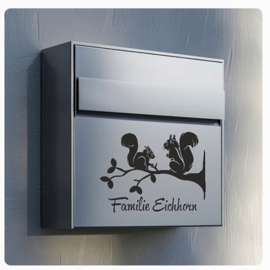 Briefkastenaufkleber Eichhörnchen Namen Aufkleber Sticker B015