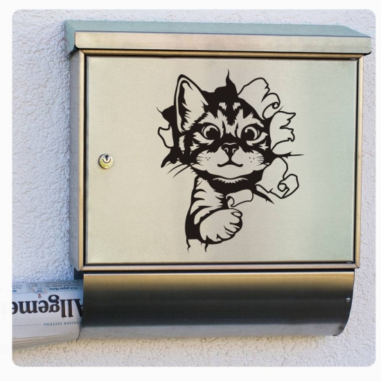 Briefkastenaufkleber Katze Kitty Namen Aufkleber Sticker B006