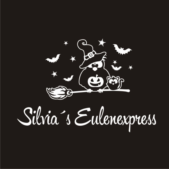 Preview: Eule Hexe Name Eulenexpress Auto Aufkleber Autoaufkleber  A4010