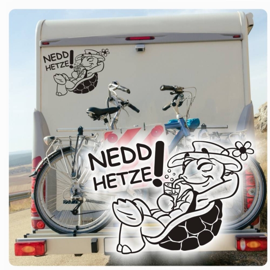 Nedd Hetze! Wohnmobil Auto Aufkleber Schildkröte Chillkröte Sticker mich WoMo059