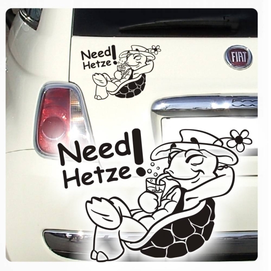 Need Hetze! Autoaufkleber Schildkröte Chillkröte Sticker Aufkleber A4186