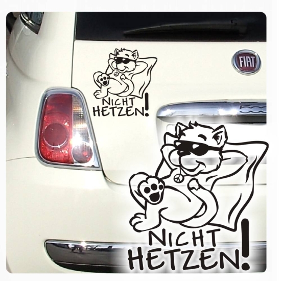 Autoaufkleber Nicht Hetzen! Katze Peace Cool Sticker Auto Aufkleber Hetz  A3086