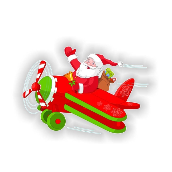 Wandtattoo Weihnachtsmann Nikolaus Flugzeug Wandaufkleber Weihnachten Deko DW011