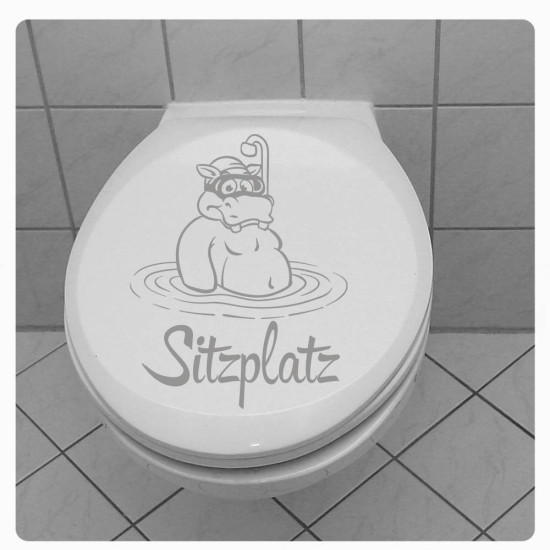 Nilpferd Hippo Sitzplatz WC Deckel Aufkleber Bad TDA106